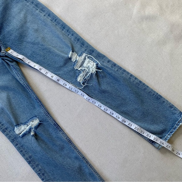 Agolde Riley Distressed Button Fly High Rise Jeans - Picture 14 of 14